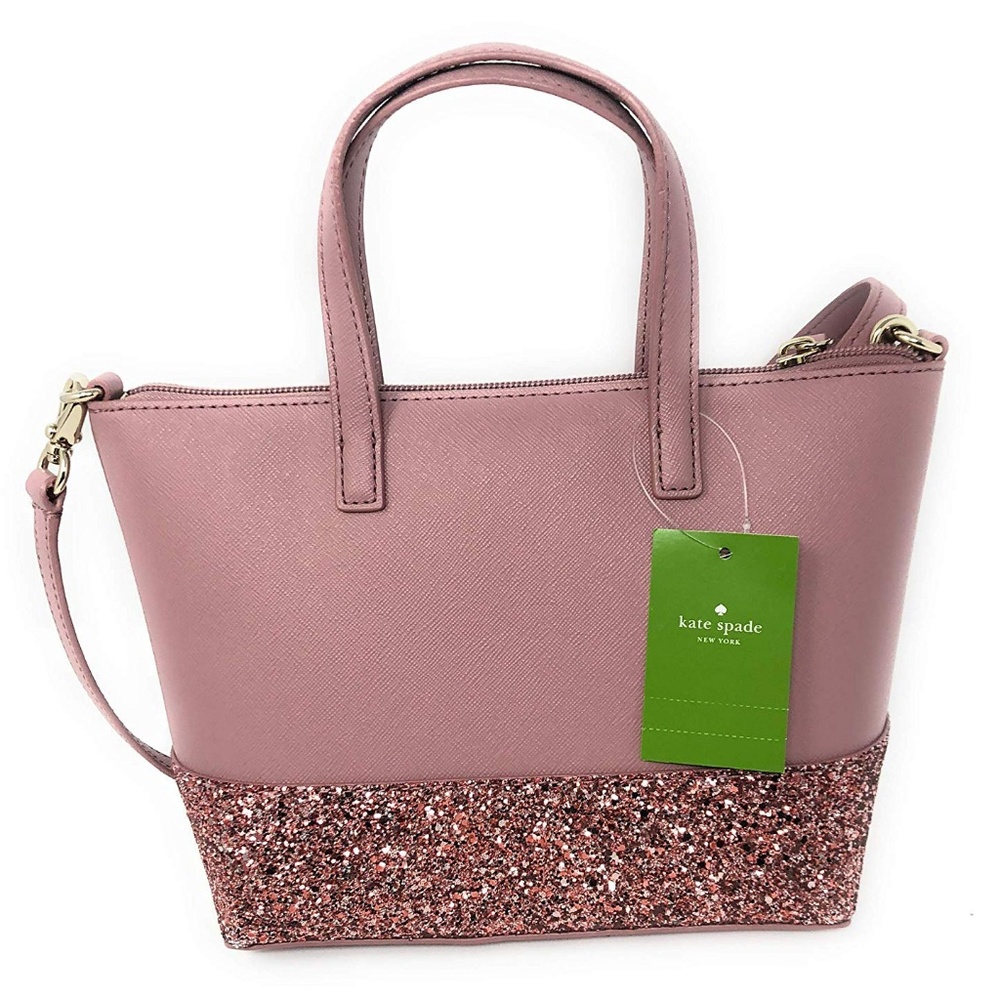 Kate Spade Ina Greta pink glitter tote